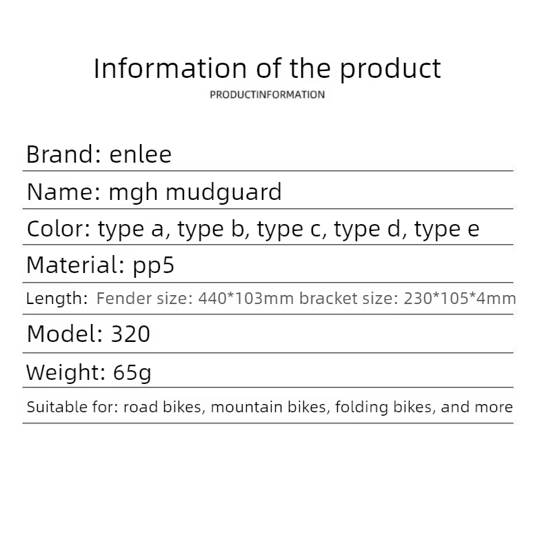 ENLEE vélo pratique garde-boue monté