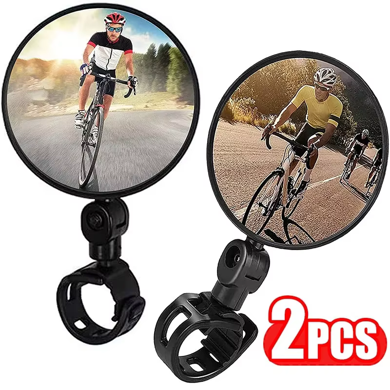 Rétroviseur de vélo, miroir convexe rotatif à 360 degrés réglable pour guidons de VTT