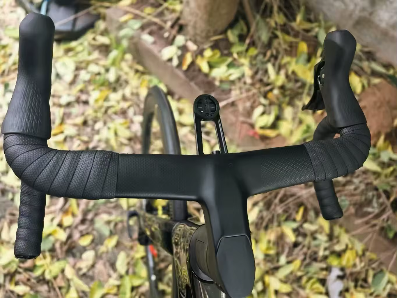 Guidon de vélo de route entièrement en carbone avec cockpit intégré -10 °