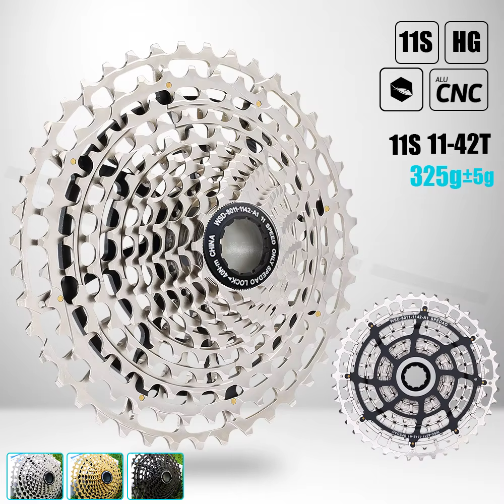 Cassette de vélo de route et VTT SPEDAO 2026 12S 11-46T 11S 11-42T Super Légère 325g en Acier CNC pour moyeu HG Pièces de cyclisme
