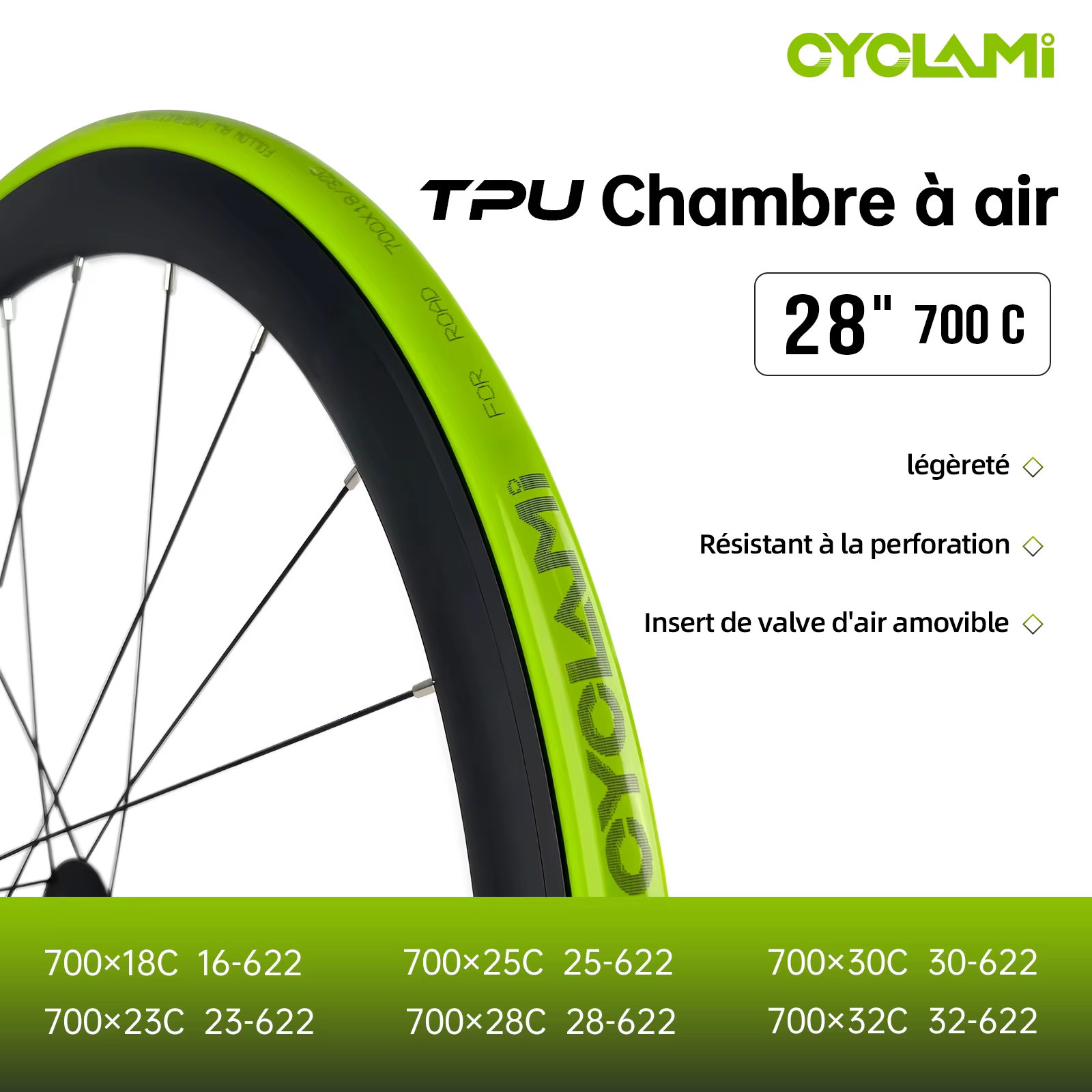 CYCLAMI – noyau de Valve d'air amovible en TPU