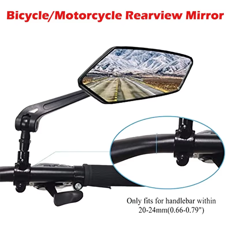 Rétroviseur de vélo réflecteur réglable rotatif guidon miroir clair