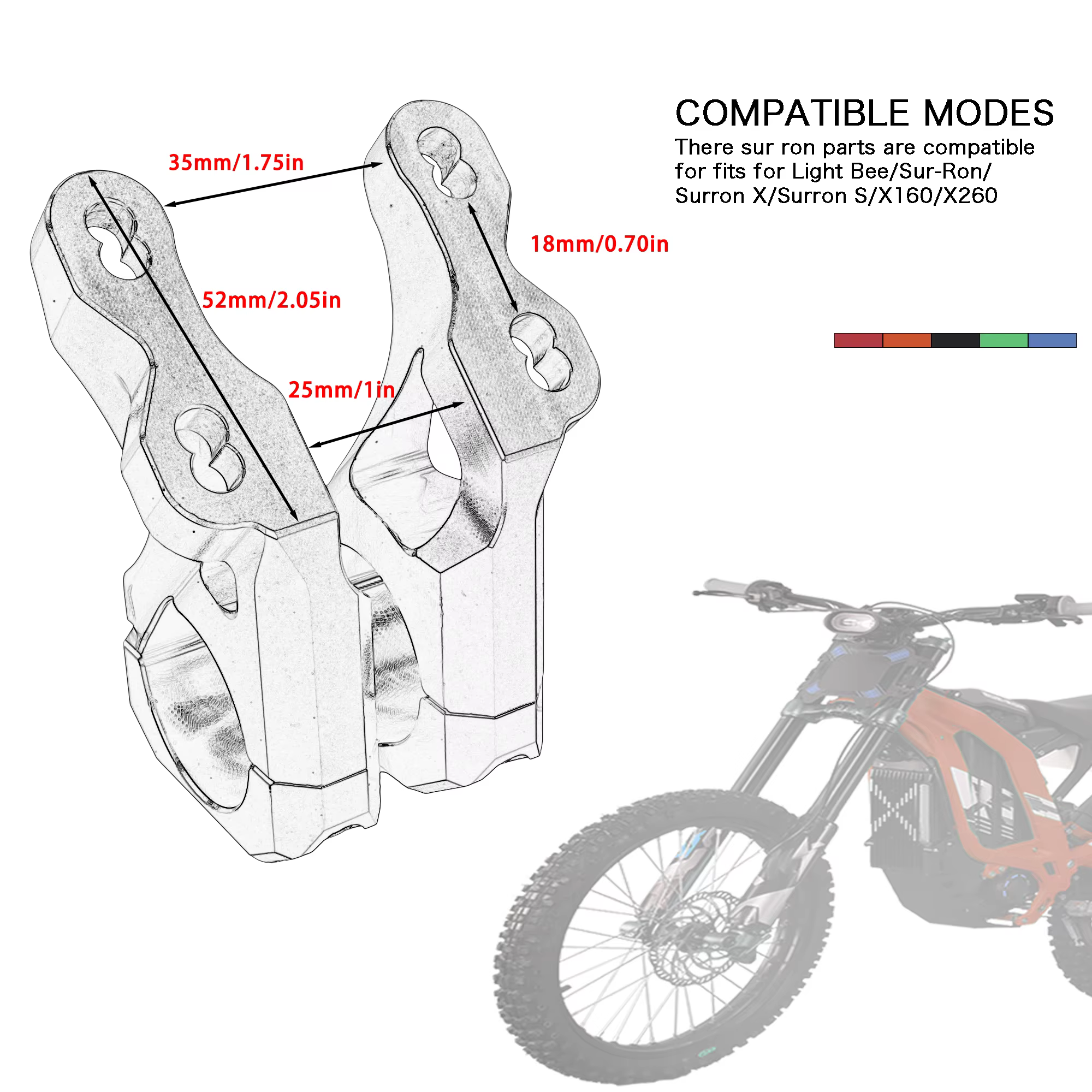 Support avant de guidon de vélo électrique pour Surron Light Bee X
