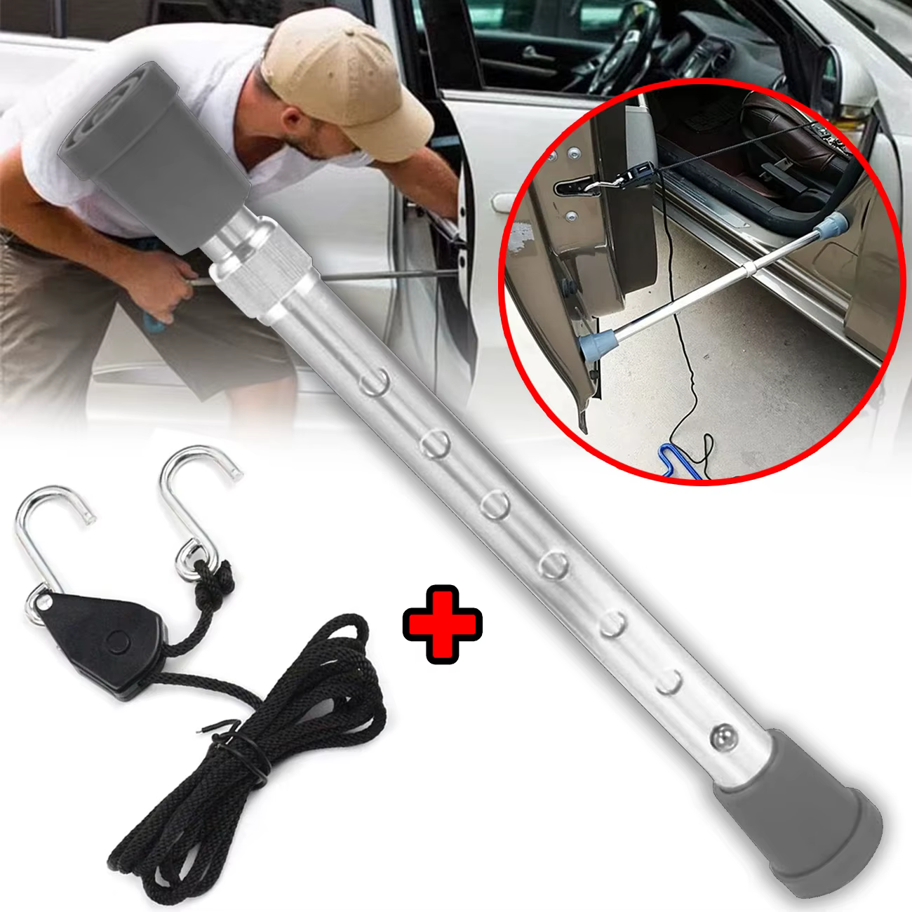 Support de capot de moteur de voiture, support de porte, kit de ULtélescopique, pilier de produit, accessoires de capot automatique, outils de réparation, accessoire de capot, 2 pièces