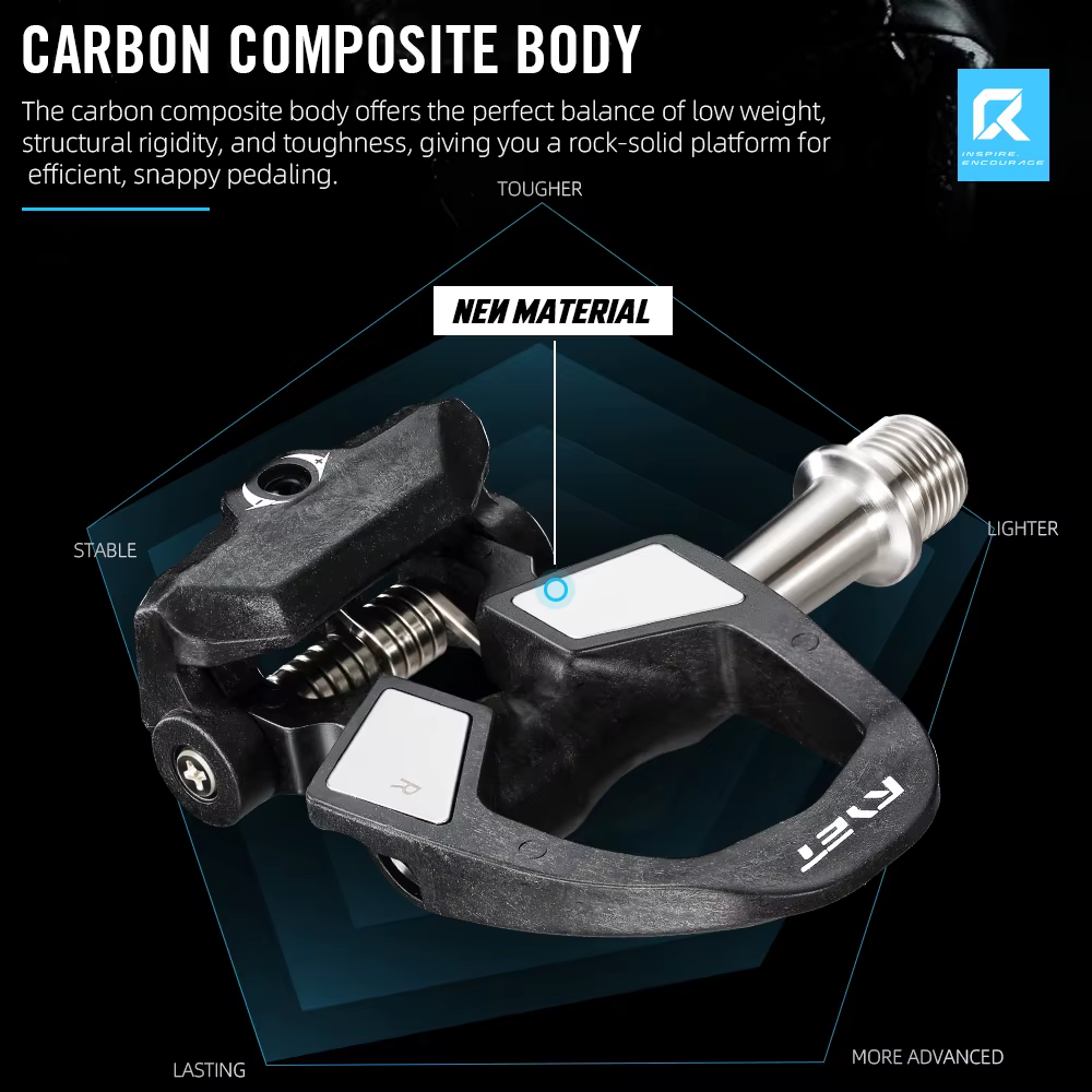 Pédales de vélo de route à clipser en carbone RYET 178g