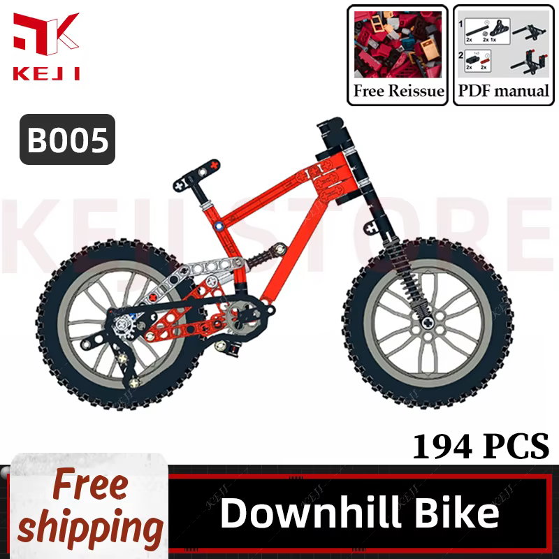 KEJI MOC descente VTT équitation hors route Suspension complète modèle blocs de construction briques Kits enfants jouets