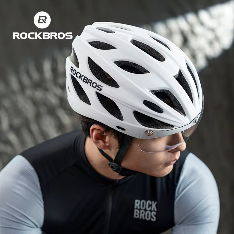ROCKBROS casque de vélo avec visière photochromique à lentille coupe-vent