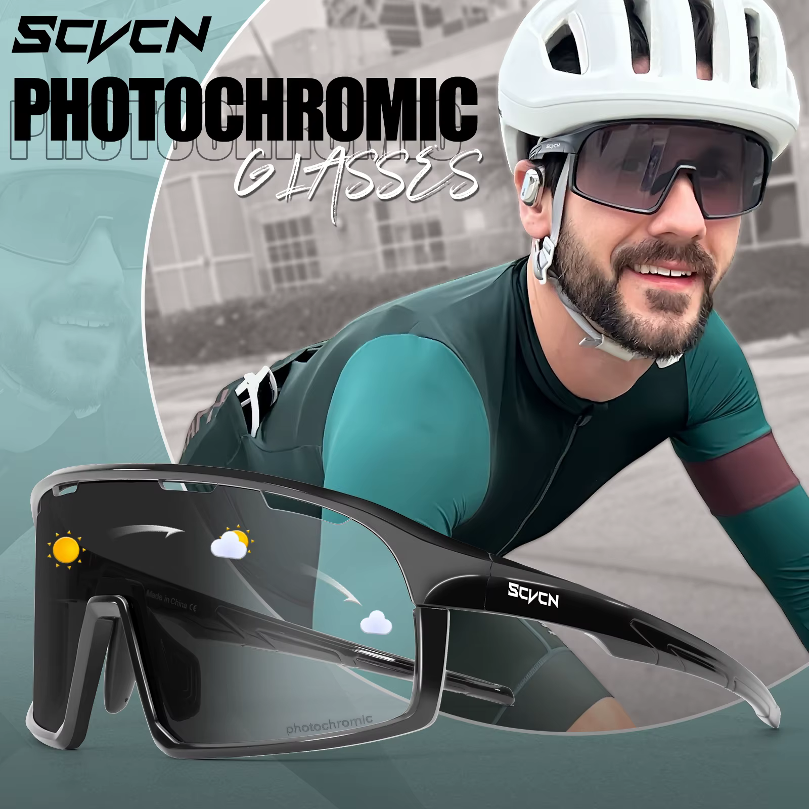 SCVCN lunettes de soleil de cyclisme photochromiques
