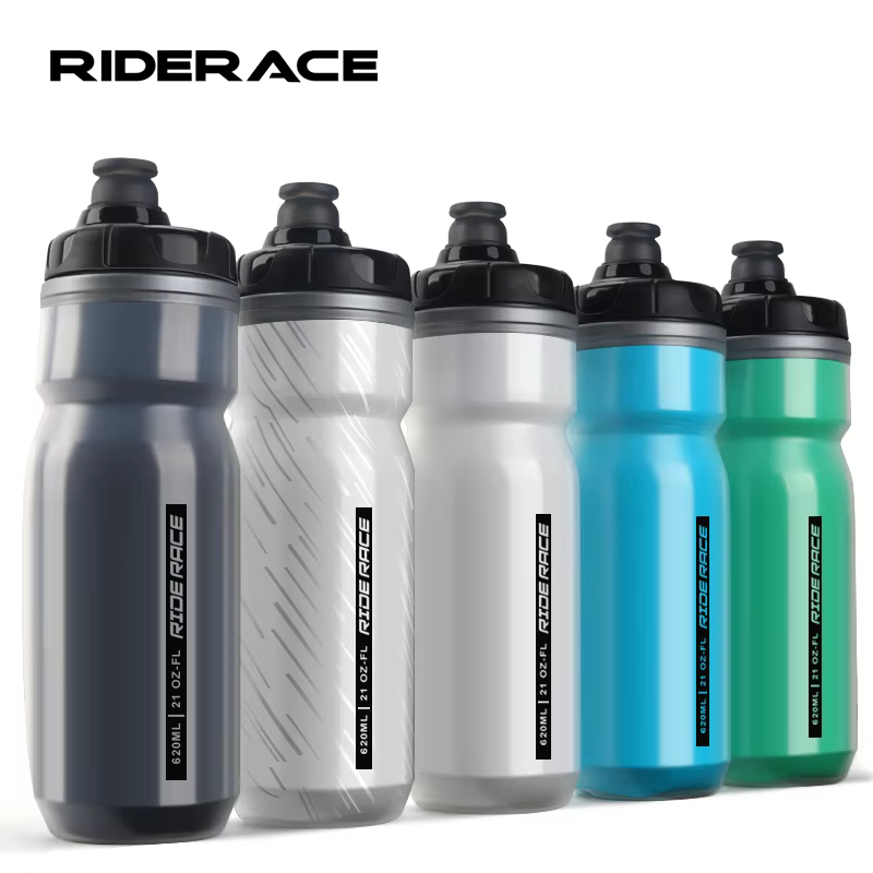RIDERACE bouteille d'eau de vélo isolé thermique Sport de plein air cyclisme double couche Portable 620ml vtt