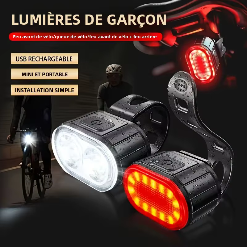 Feu avant et arrière de vélo Rechargeable