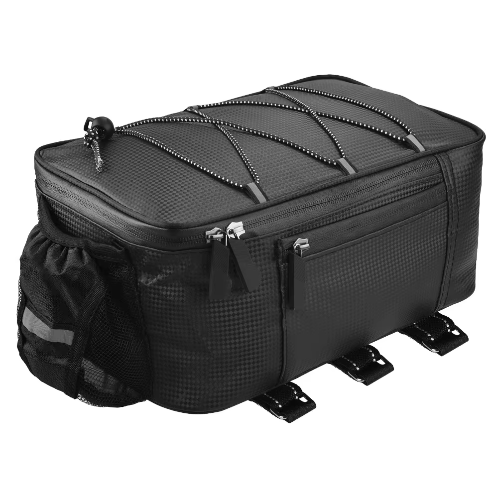 Sac de vélo en PU durable 31*20*15cm, facile à installer, avec bandes réfléchissantes, sac de transport pour vélo, pour la conduite nocturne