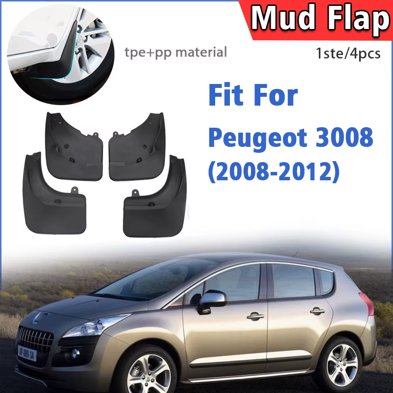 Garde-boue avant et arrière pour KIT 3008, garde-boue, garde-boue, accessoires de voiture, 2008, 2009, 2010, 2011, 2012, 4 pièces