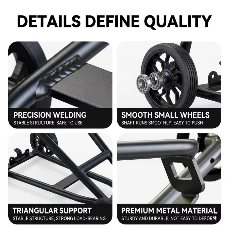 Porte-bagages arrière en alliage d'aluminium CNC avec roulettes faciles à utiliser