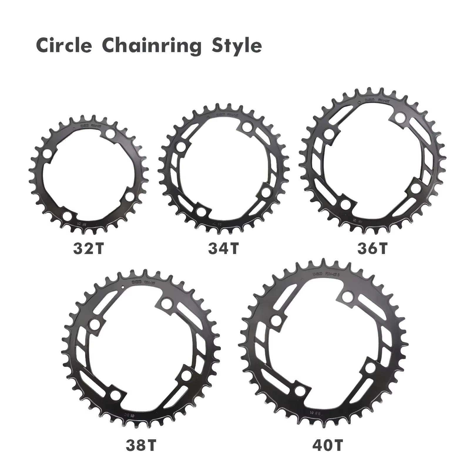 Plateau de pédalier Prowheel 104BCD en acier 32T 34T 36T 38T 40T Narrow Wide Super Durable 15000KM pour VTT 8/9/10/11/12 vitesses