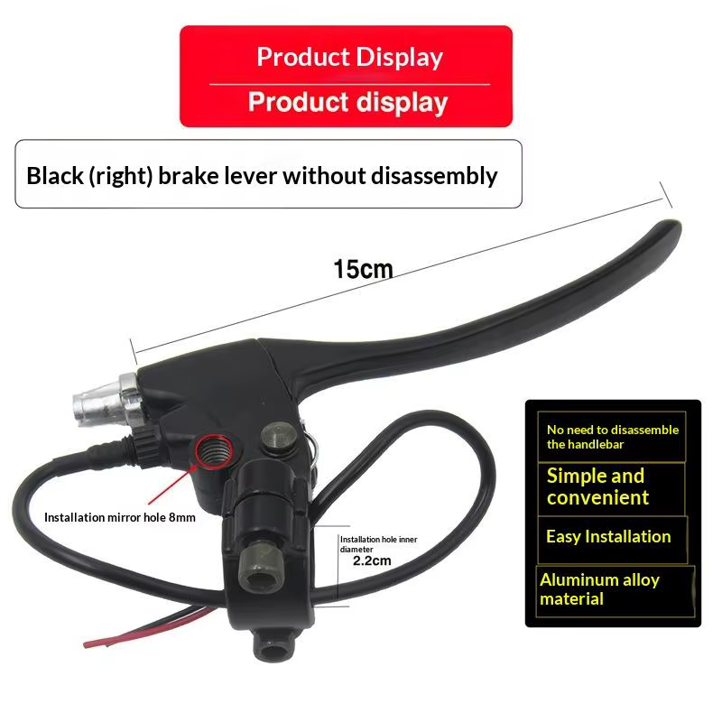 Leviers de frein en alliage d'aluminium pour vélo électrique
