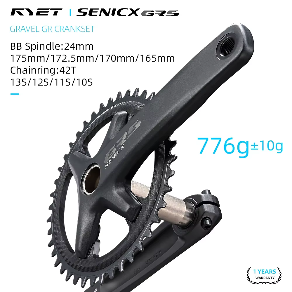 RYET Senicx gravier vélo péritelles 24mm broche 165/170/172.5/175MM