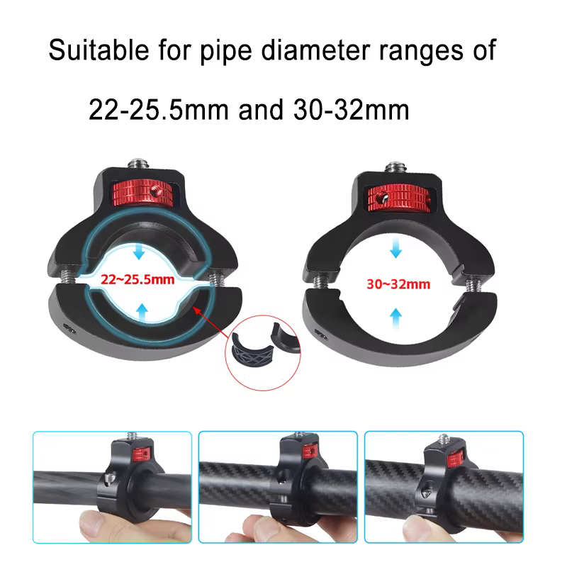 Support de vélo en alliage d'aluminium pour GoPro 13 12 11 10 9 8 avec vis 1/4