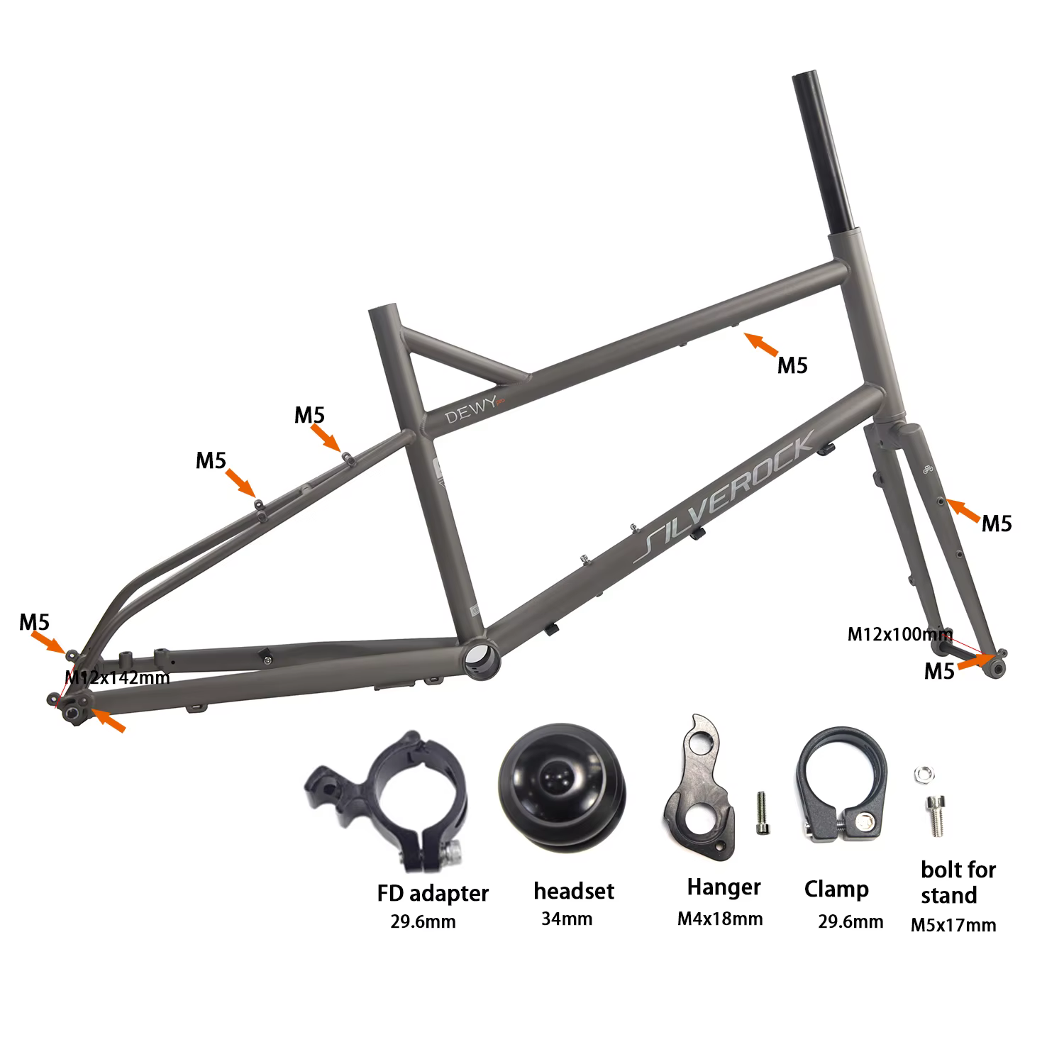 SILVEROCK DEWY Pro Chromoly à travers l'axe cadre 20 "406 451 gravier Minivelo disque urbain classique Touring