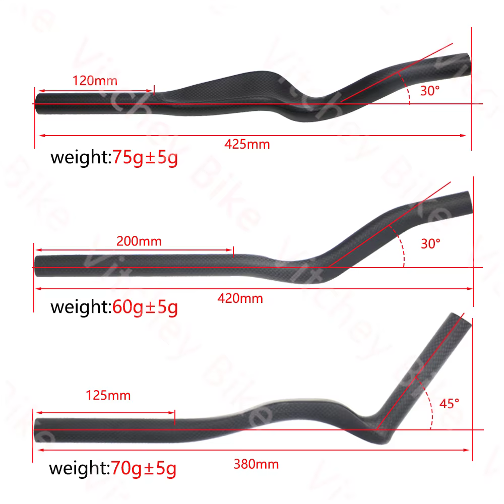 Guidon de vélo de route en fibre de carbone