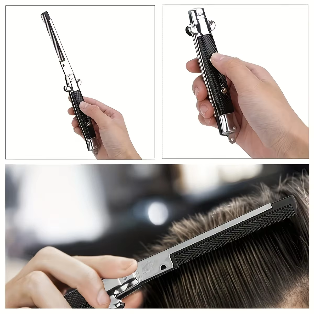 Brosses à couteaux pliables portables, peigne tondeuse à cheveux, peigne à ressort pliant, peignes automatiques, accessoires de brosse, outils de coiffure