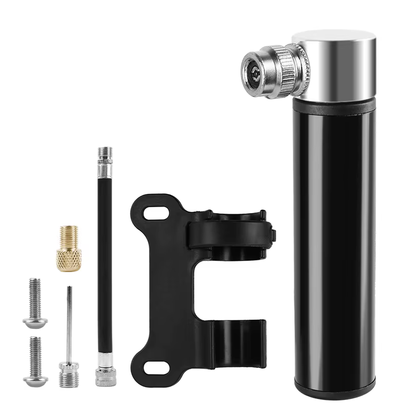 Mini pompe à vélo en alliage d'aluminium pour valves Schrader et Presta