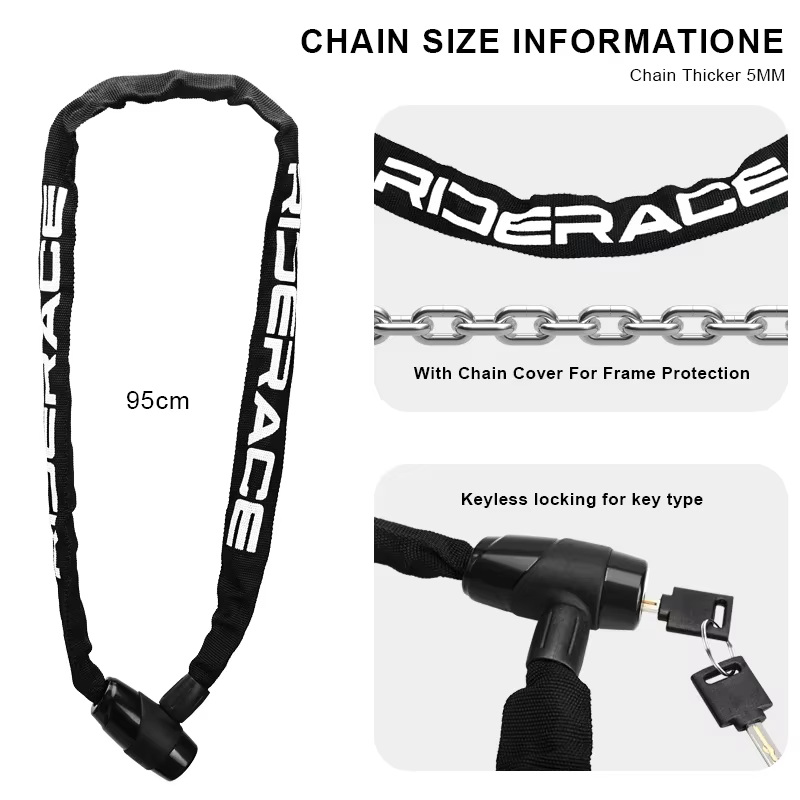 Verrou de chaîne de vélo portable antivol haute sécurité