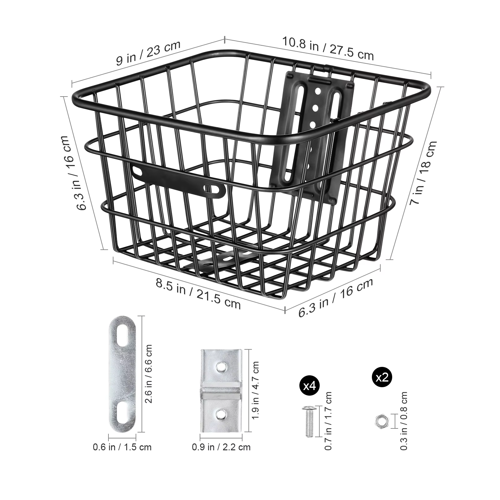 Panier en fil de fer, panier avant de vélo