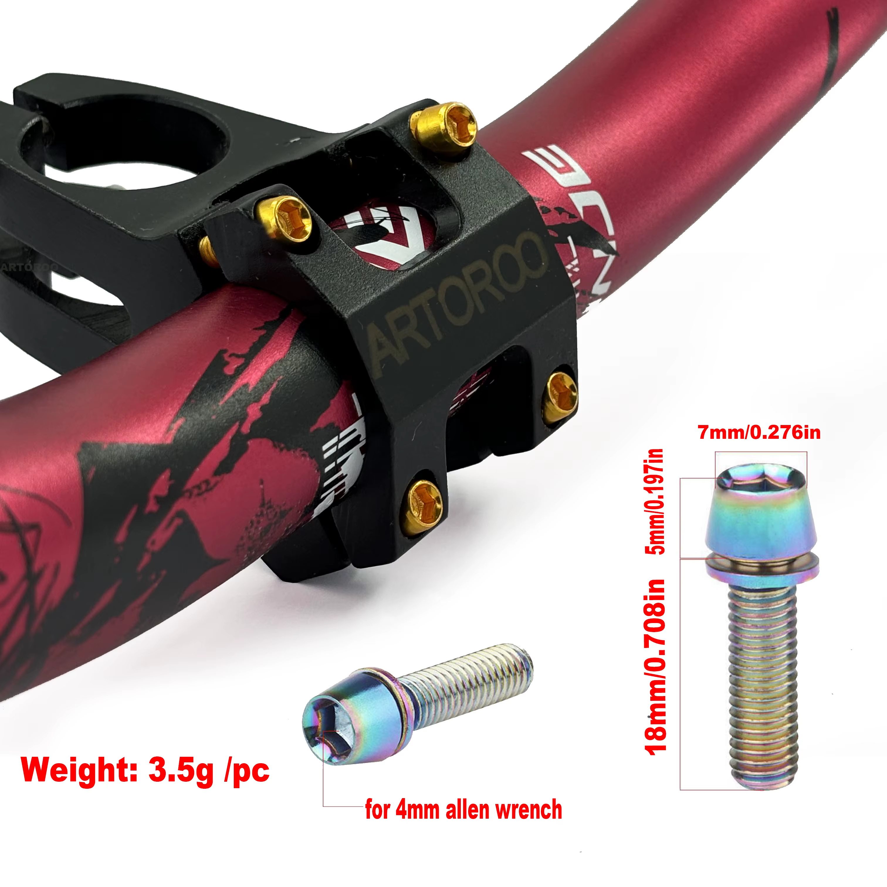 Boulons en acier allié M5 pour tige de vélo