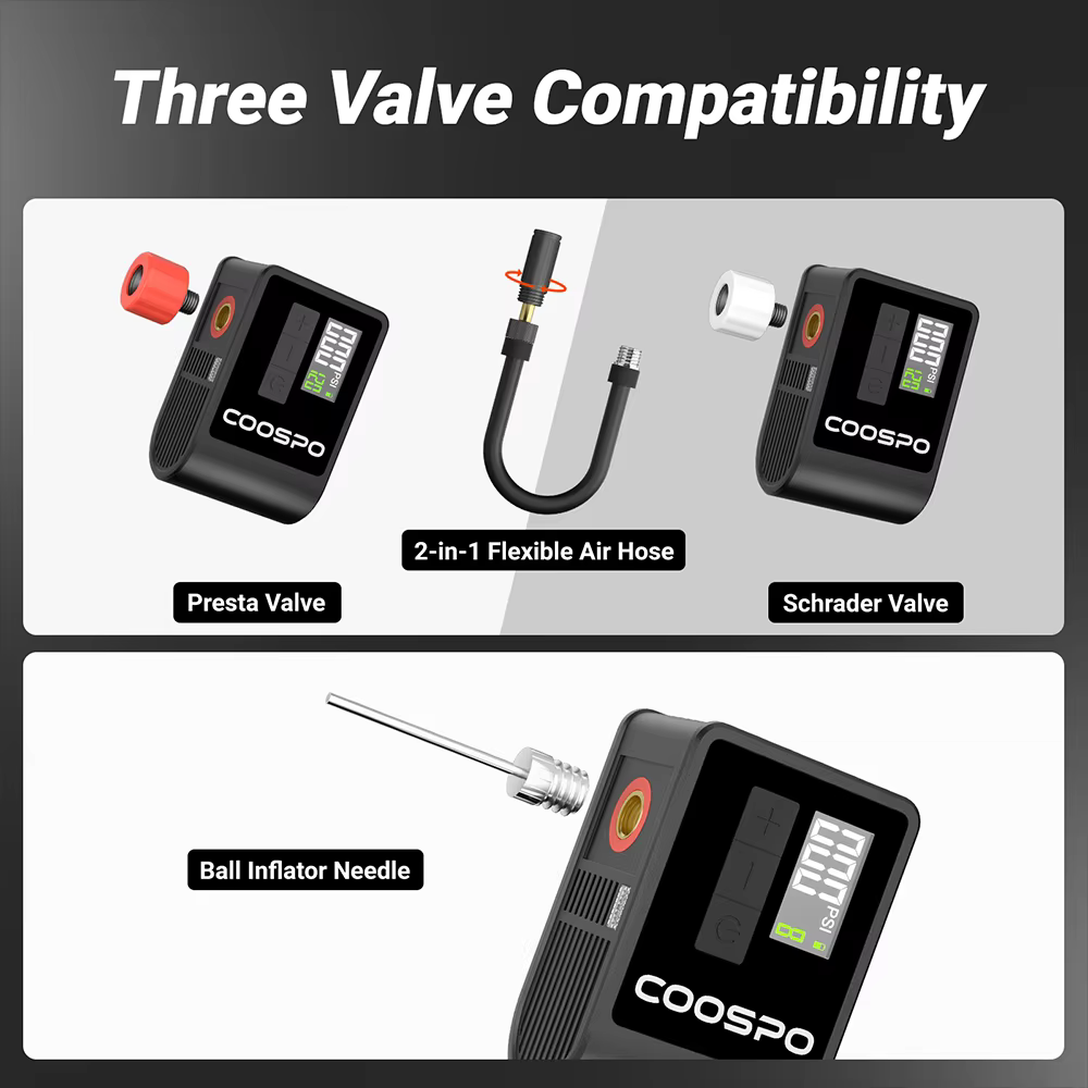 COOSPO Mini pompe à Air électrique gonfleur numérique Portable 120PSI 500mAh vtt accessoires de vélo de route