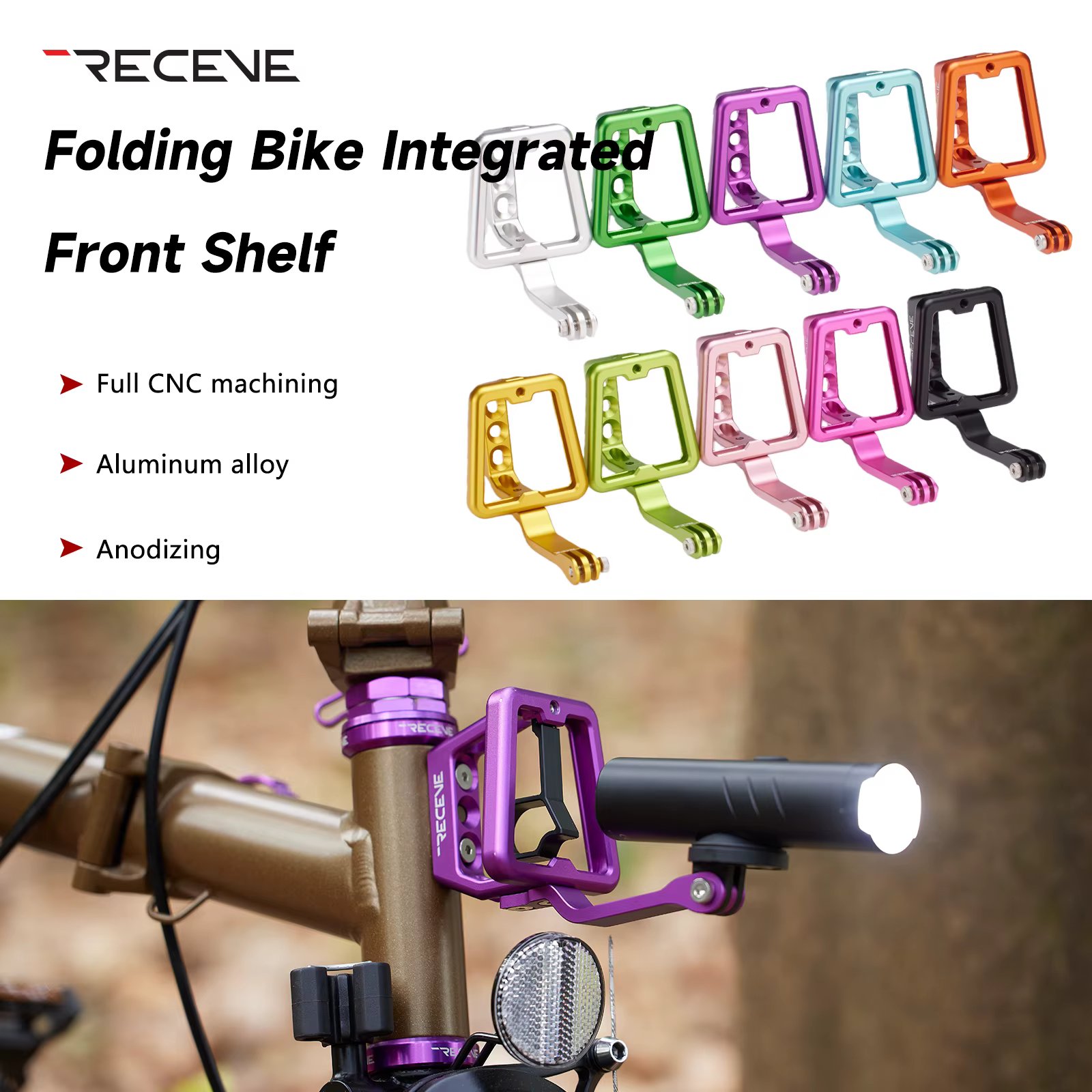 Support de porte-sac avant pliable pour vélo