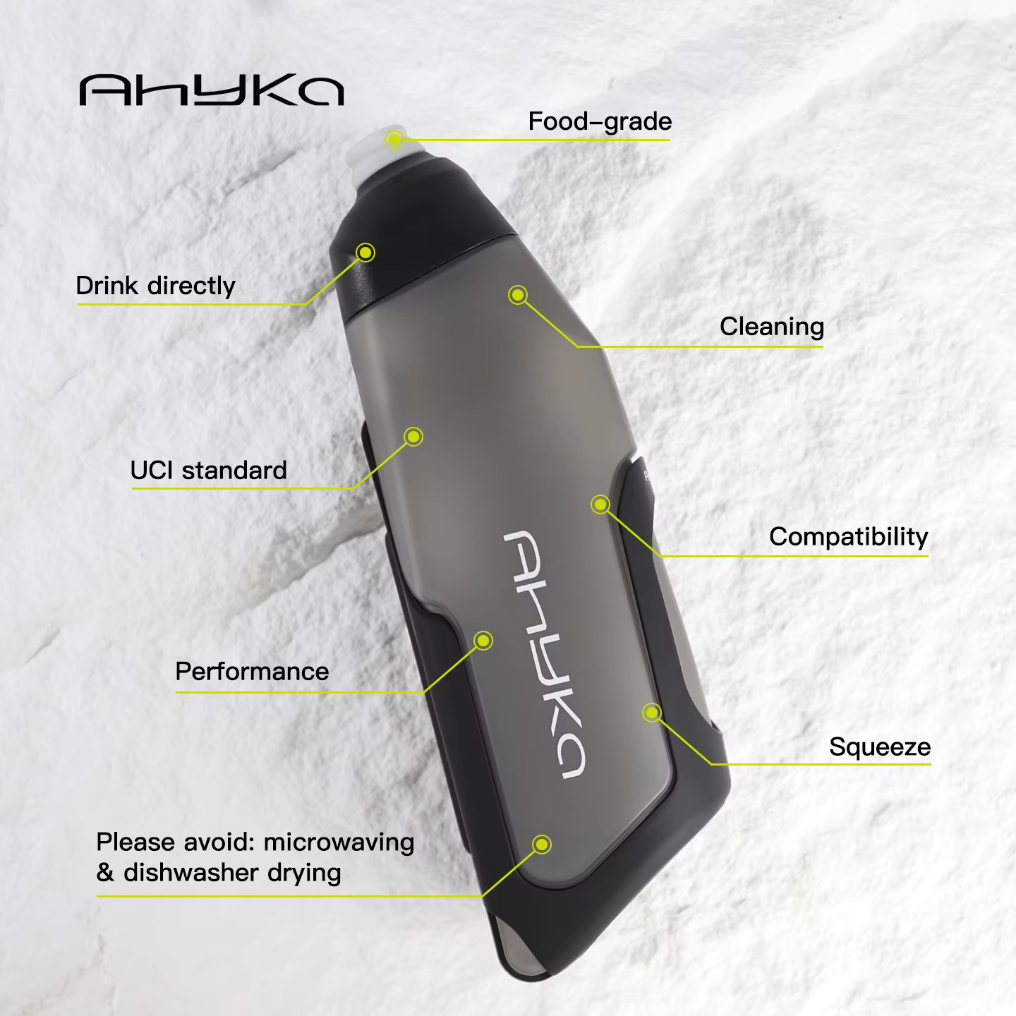 Ensemble de bidons de vélo aérodynamiques AhyKa 600 ml