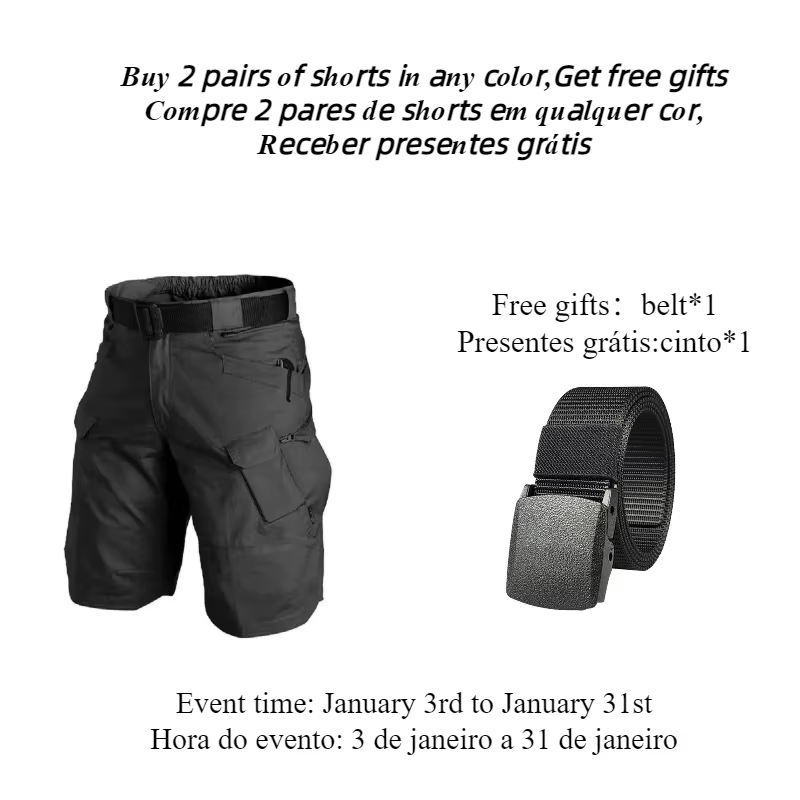 Short cargo militaire extérieur pour homme, short d'été urbain imperméable, pantalon de camp de trekking, multi-poches, grande taille, randonnée