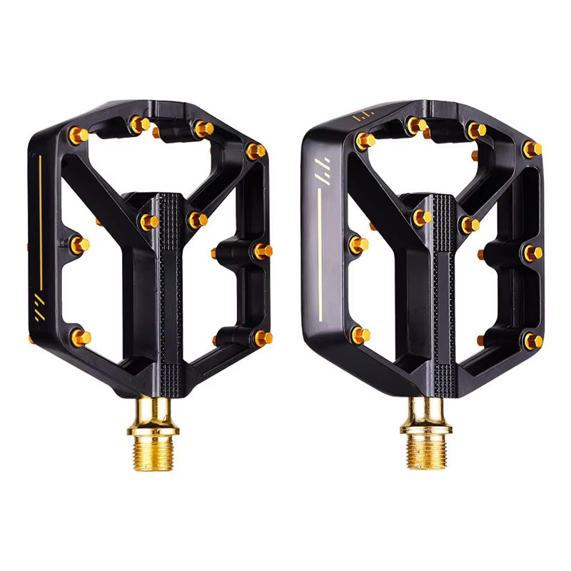 Pédales de vélo dorées en aluminium Perrin