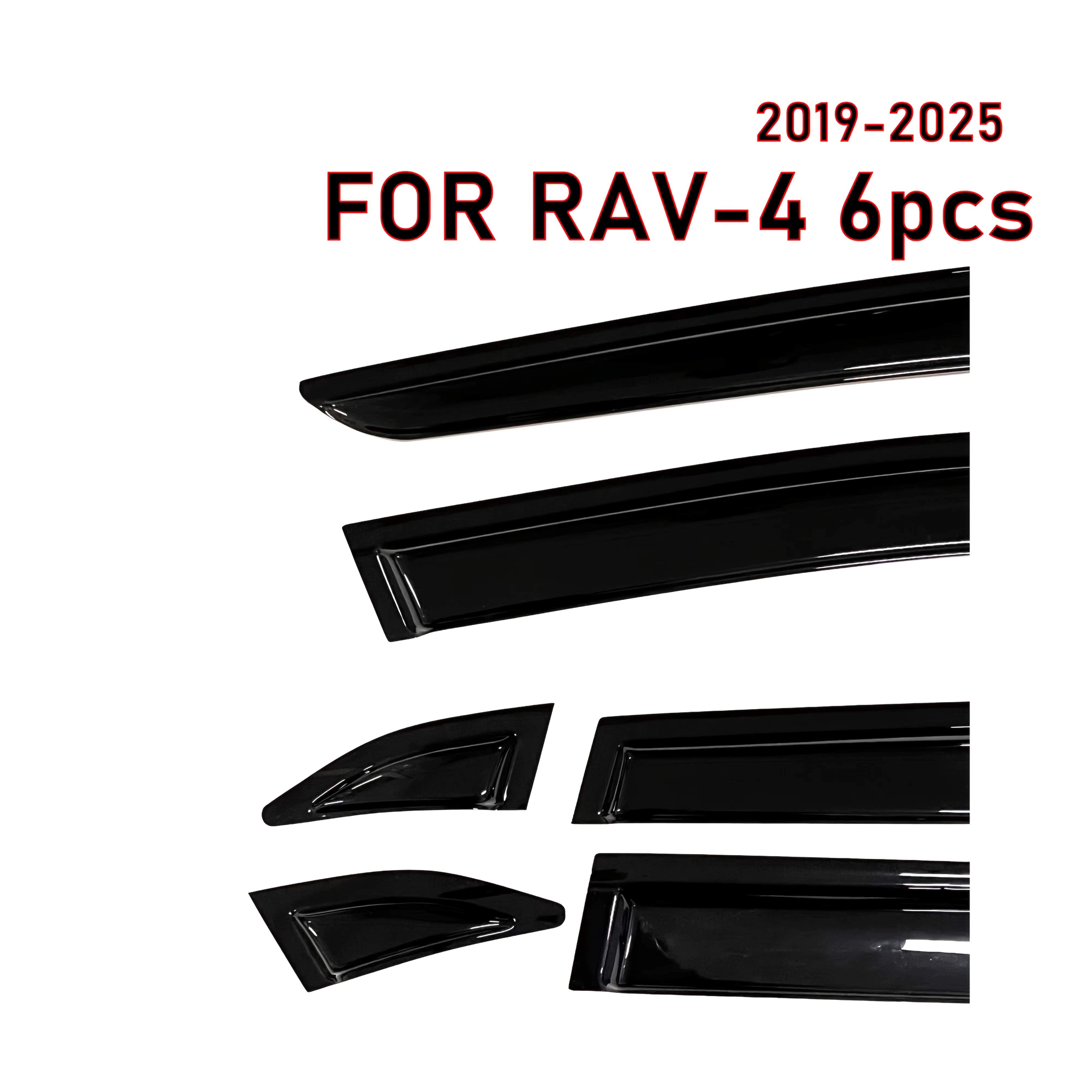 6 pare-soleil de fenêtre de voiture dernier modèle pour RAV4 Rav-4 2019-2025, pare-pluie de fenêtre, déflecteurs de fenêtre