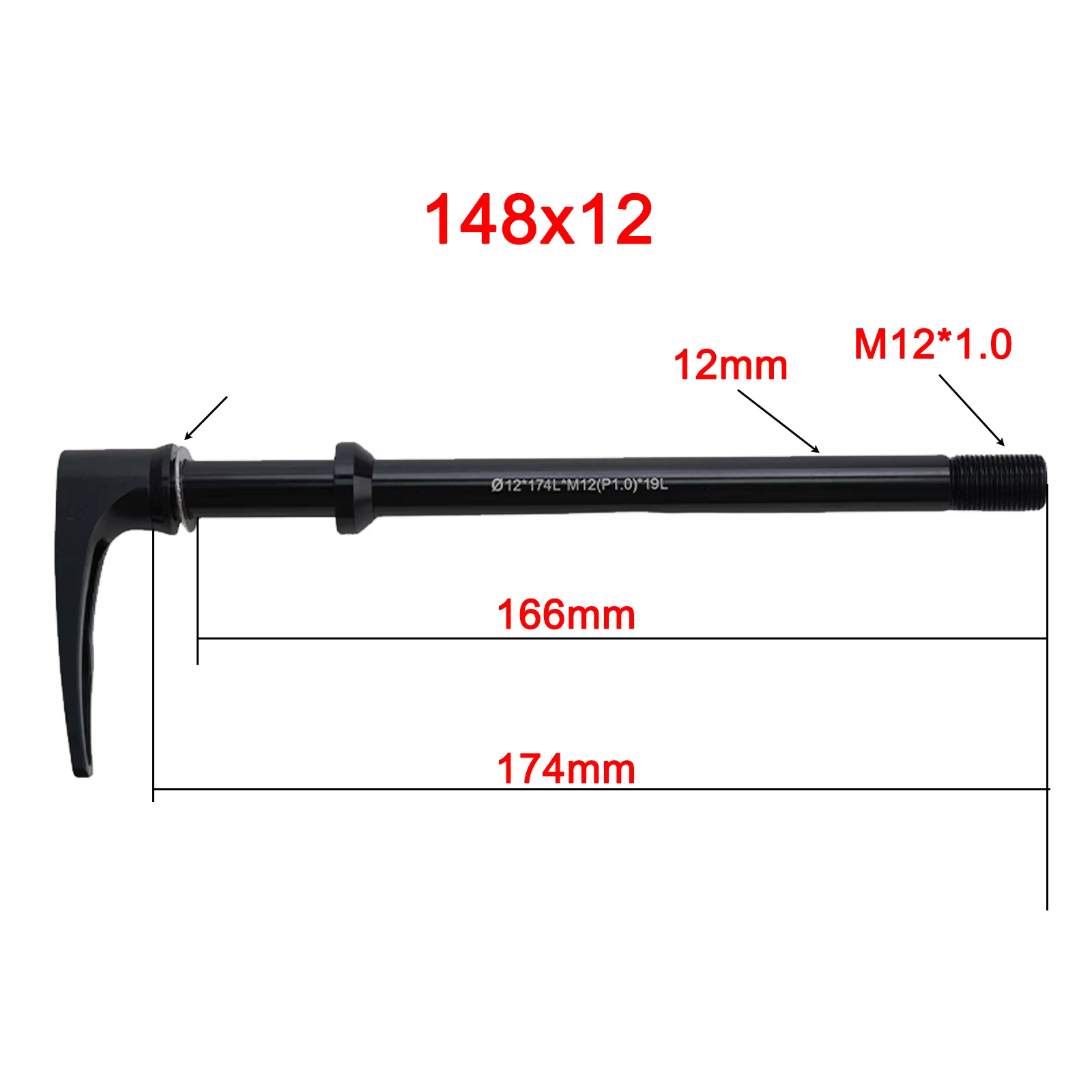 Levier d'essieu traversant pour vélo BMC CUBE en alliage d'aluminium noir pour Boost 1X100/142/148x12mm