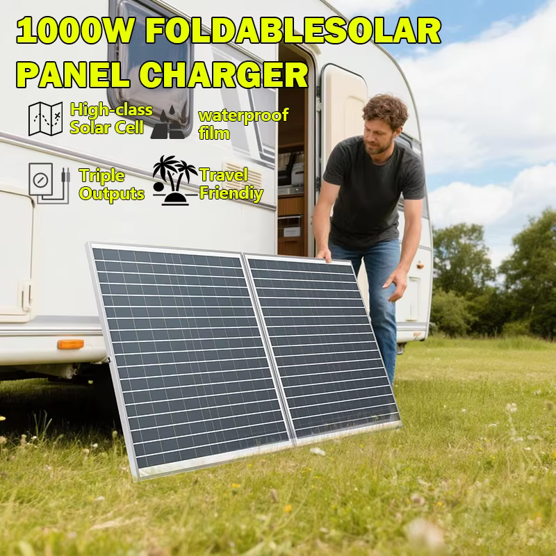 Conception pliable de panneau solaire de 1000 W avec centrale électrique portative à haute efficacité de sortie de 12 V
