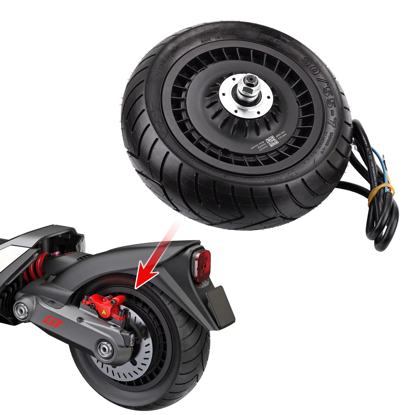 Moteur de moyeu de roue avant ou arrière 1500W pour trottinette électrique Segway GT2 – Pièces de rechange pour jante
