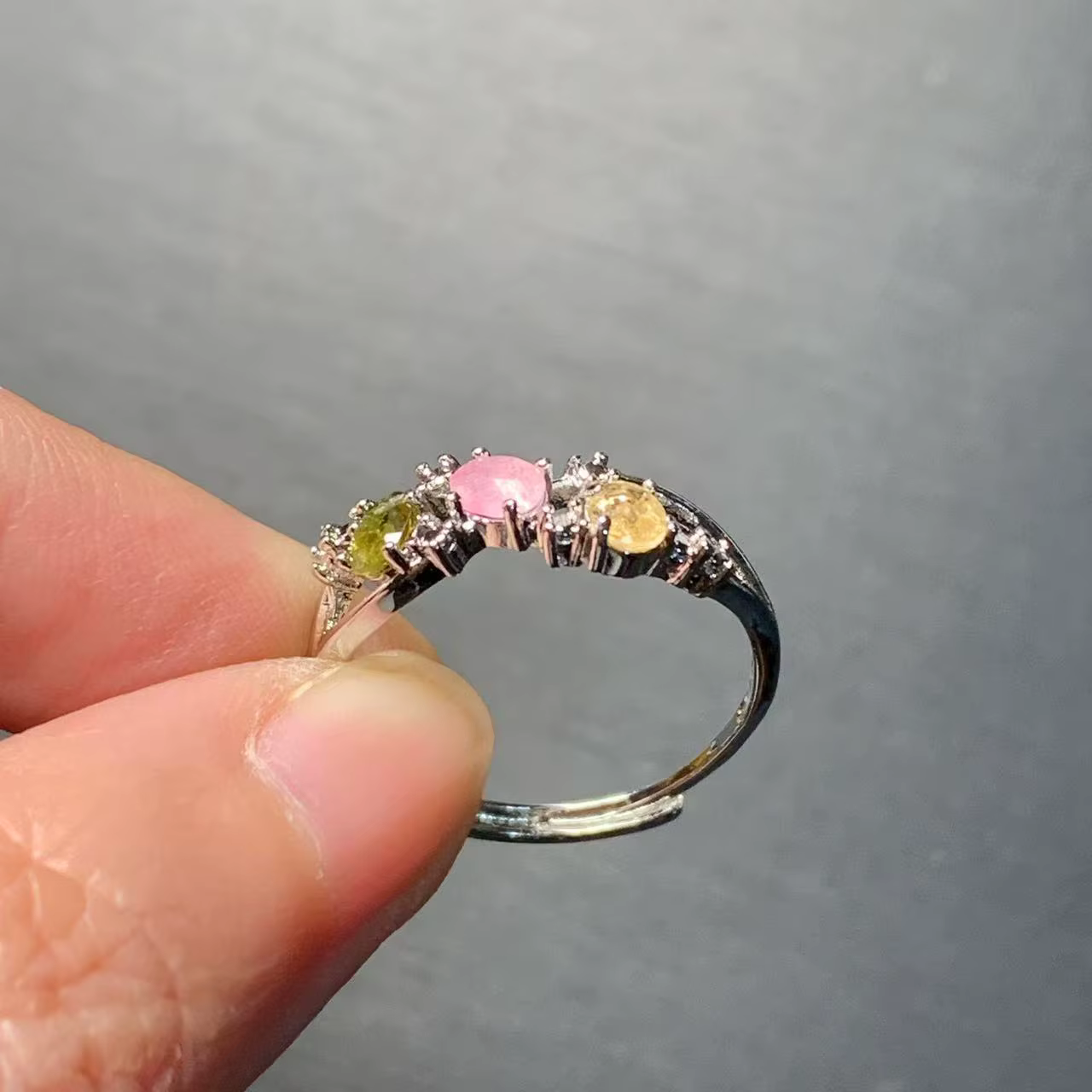 Bague Tourmaline naturelle Vintage pour femmes, en acier inoxydable, bijoux fins simples, pierre précieuse, Style classique