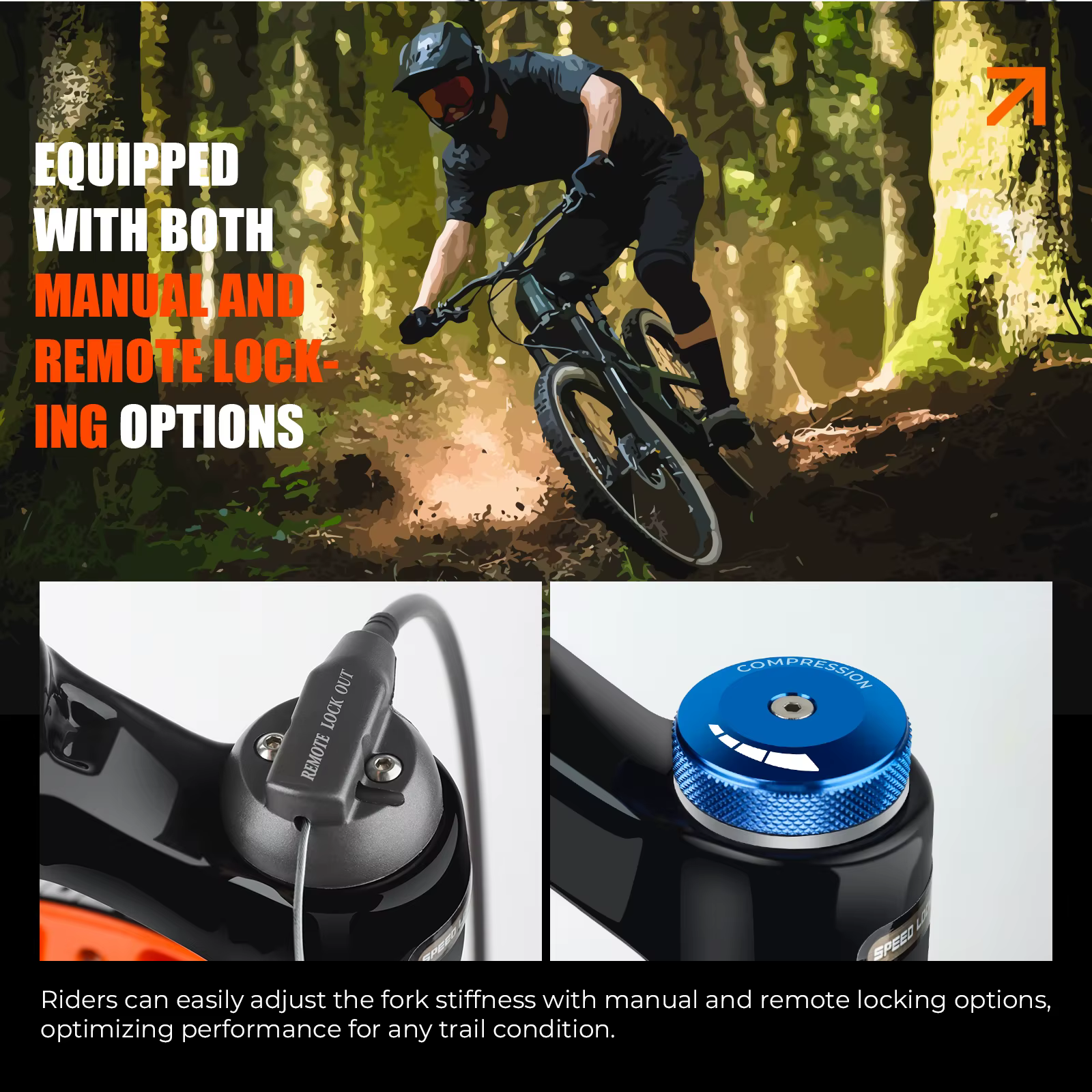 Fourche de vélo à suspension pneumatique