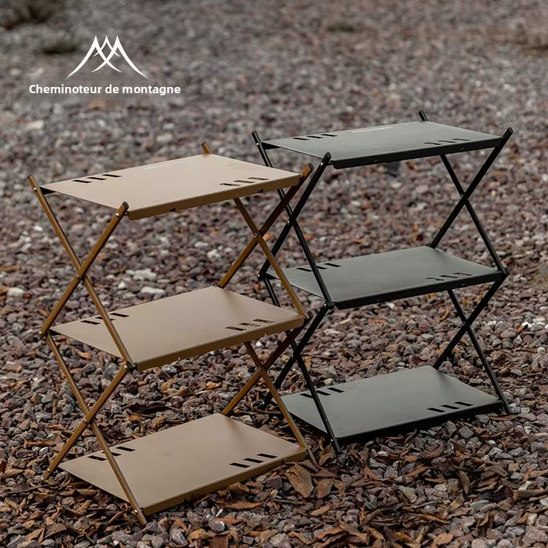 MOUNTAINHIKER support à trois niveaux étagère de rangement extérieure