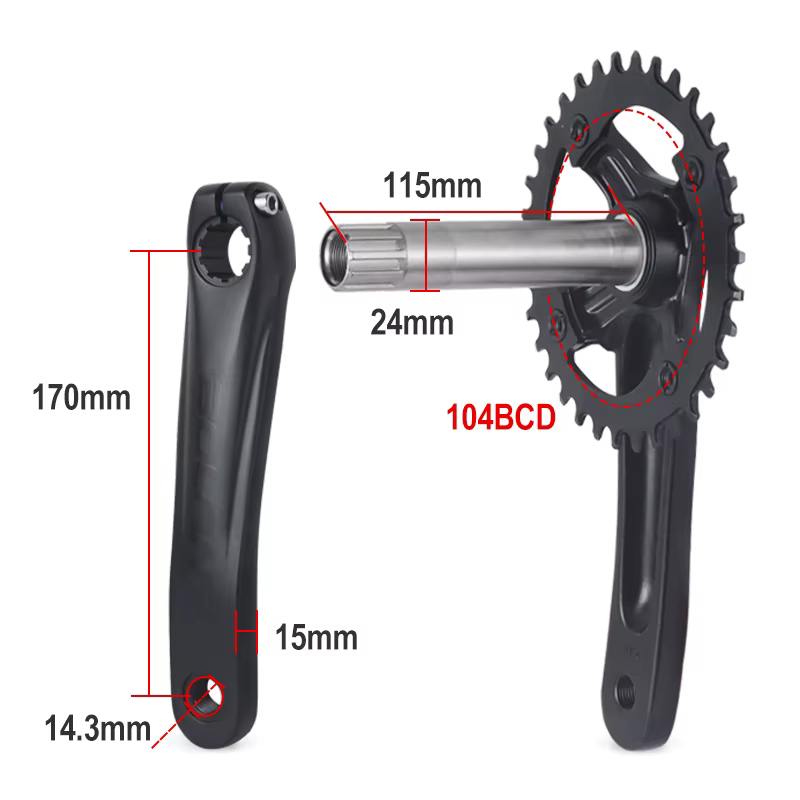 BOLANY Pédalier Intégré pour Vélo Plateau 104BCD