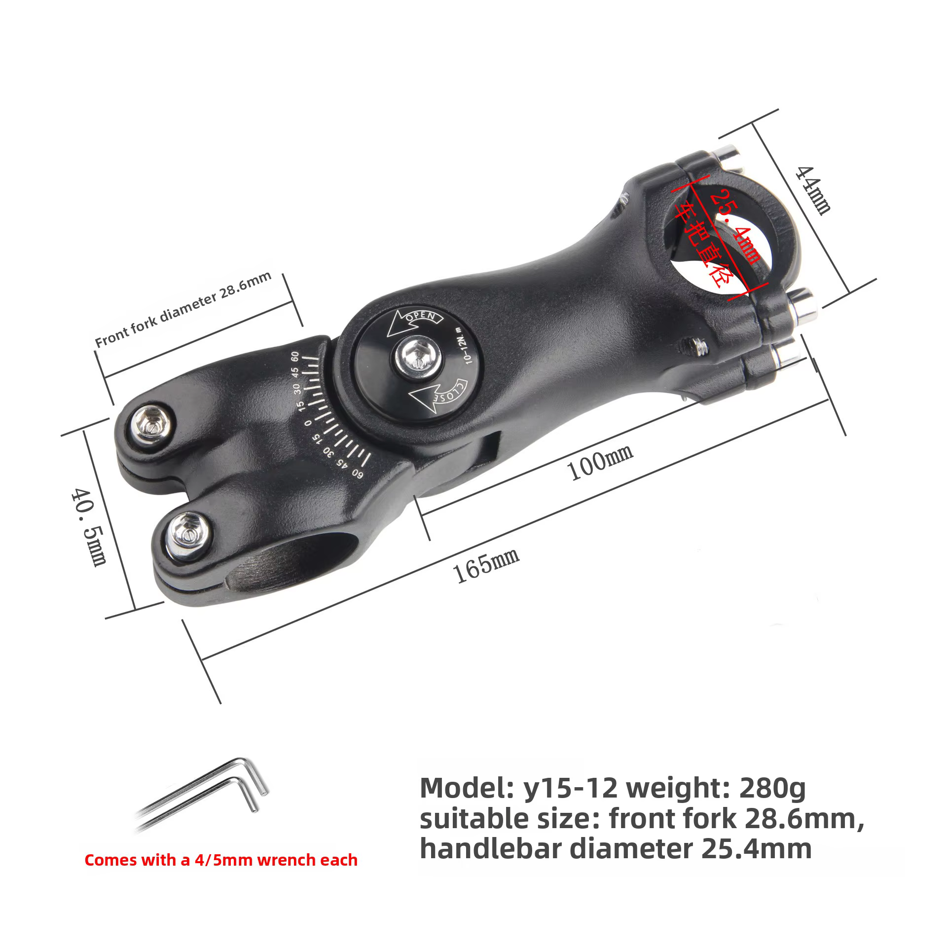 Tige de guidon réglable pour VTT et vélo de route, 31,8 mm / 25,4 mm, en alliage d'aluminium ultraléger, pièces de rehausseur de tige de vélo