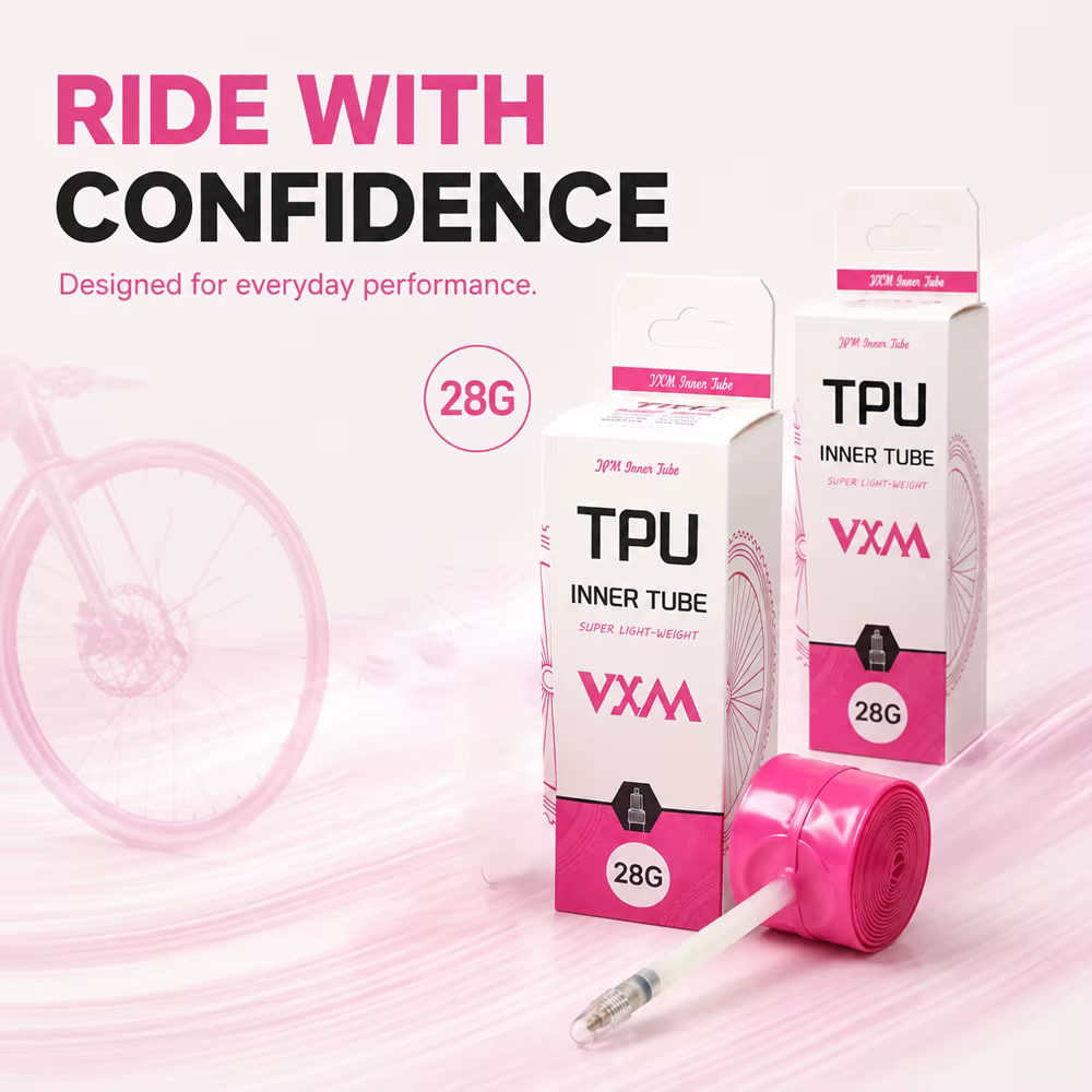 1 chambre à air de vélo rose en TPU de 28g