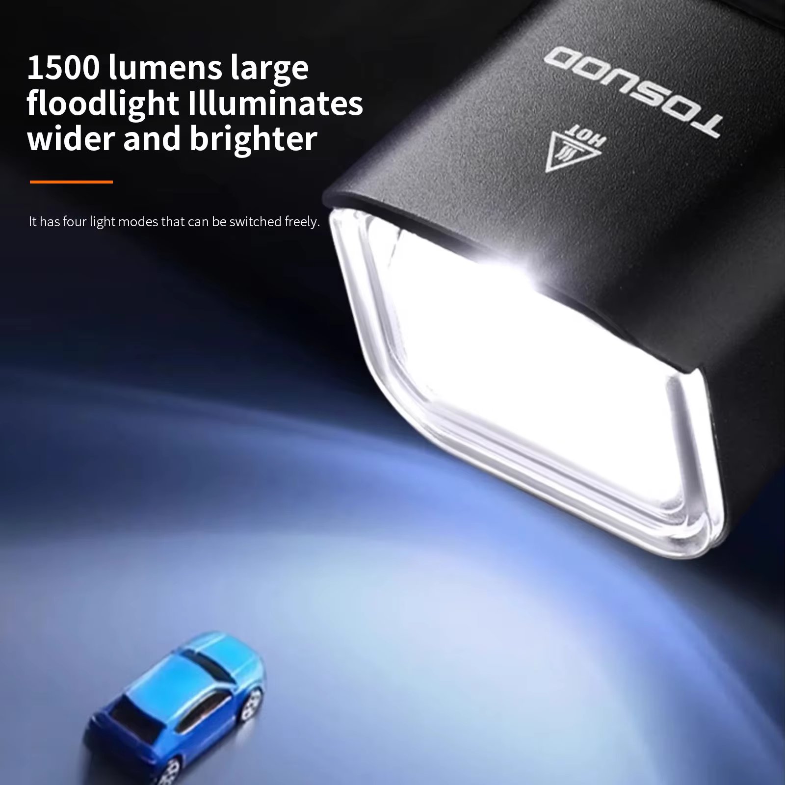 TOSUOD feu avant de vélo 1500 Lumens 4800mAh lumière