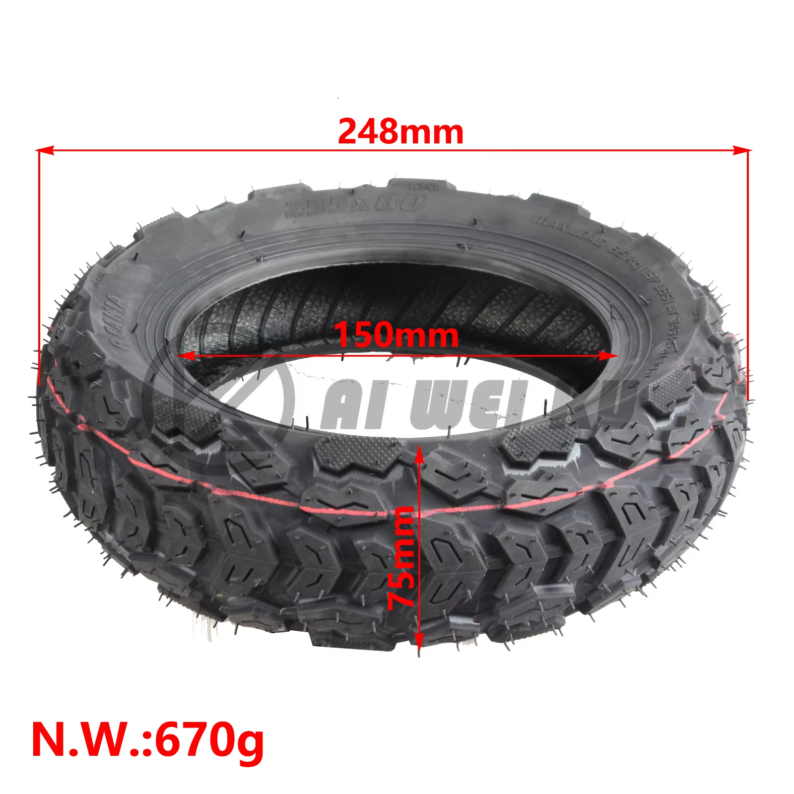 Pneus 255x80 10x3.0 80/65-6