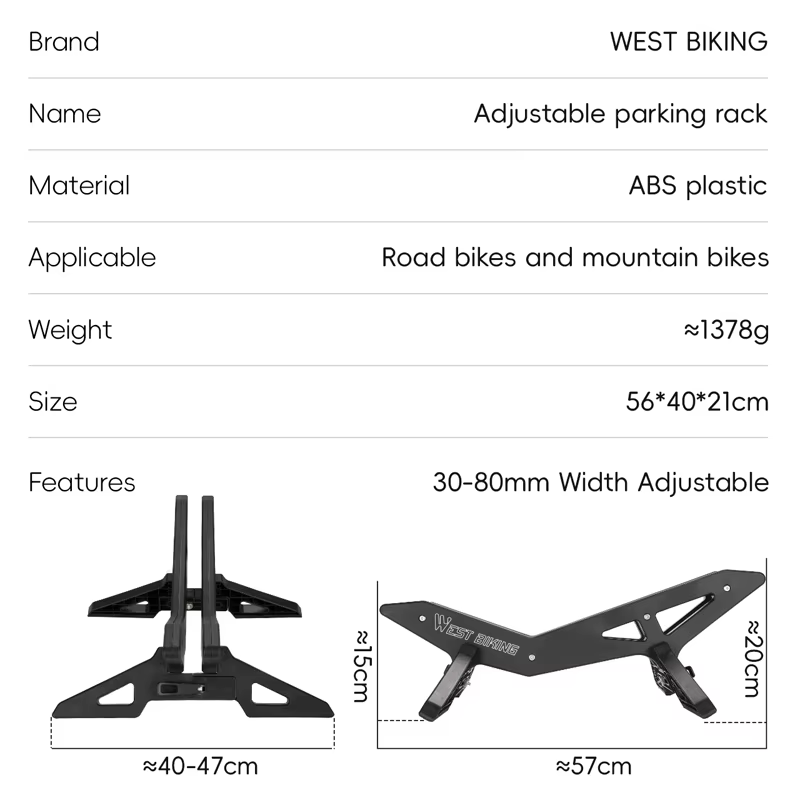 WEST BIKING – support de stationnement réglable pour vélo de route et vtt