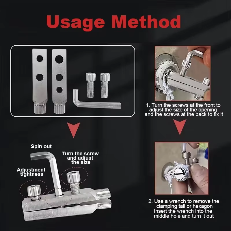Extracteur universel pour casse de tuyaux d'eau, extracteur de fil multi-spécifications, dissolvant de vis de robinet d'eau, outils de réparation de Valve d'angle