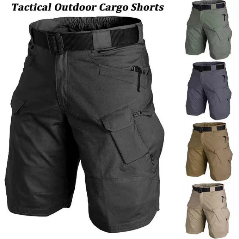 Short cargo militaire extérieur pour homme, short d'été urbain imperméable, pantalon de camp de trekking, multi-poches, grande taille, randonnée