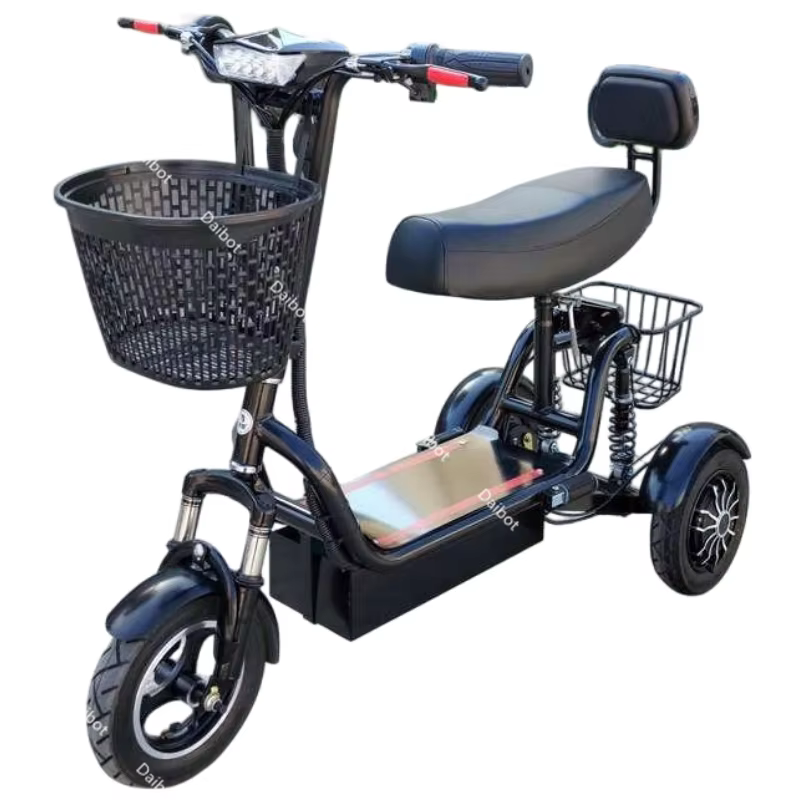 Petit Tricycle électrique pliable à double moteur avec dossier pour homme et famille