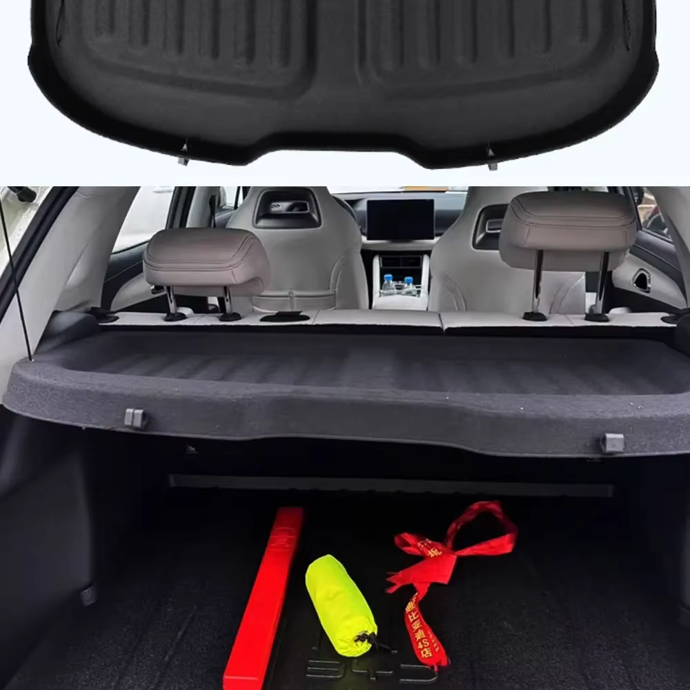 Housses de coffre de voiture pour BYD Yuan Up Atto 2 Pro EV 2024 ~ 2026, rideau de bagages étanche floqué, abri, accessoires de chargement de confidentialité